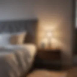 Modern LED bedside lamp illuminating a cozy bedroom