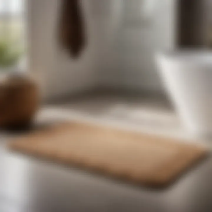 Elegant non-slip bath mat for seniors in a modern bathroom