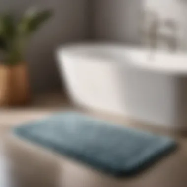 Soft and comfortable non-slip bath mat for seniors in a minimalist bathroom