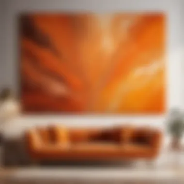 Inviting Orange Artwork Abstract art piece in warm and inviting orange hues