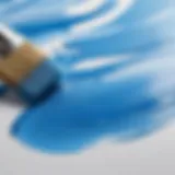 Abstract brush strokes painting in serene blue tones