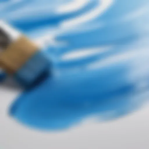 Abstract brush strokes painting in serene blue tones