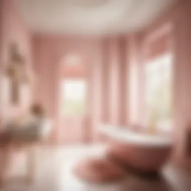 Chic Bathroom with Pale Pink Walls