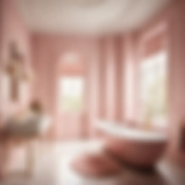 Chic Bathroom with Pale Pink Walls