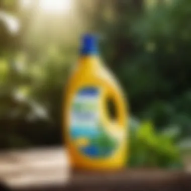 Eco-friendly laundry detergent bottle in nature