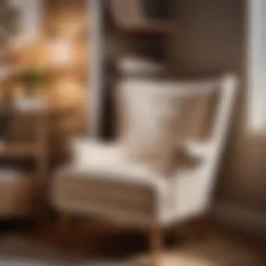 Relaxation Haven: Birch Wood Armchair Cozy birch wood armchair in a cozy reading nook corner
