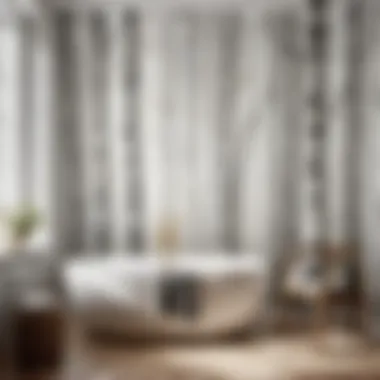 Birch Wallpaper in Monochrome Elegance