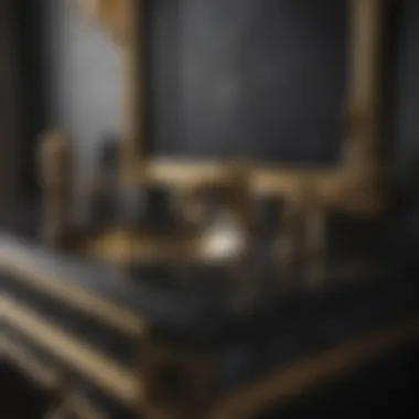 Opulence Redefined Black marble countertop with gold accent