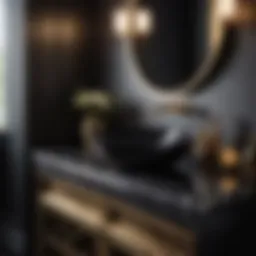 Elegant Black Marble Vanity Top