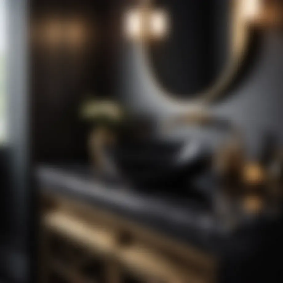Elegant Black Marble Vanity Top