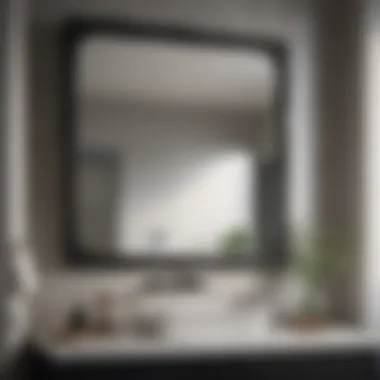 Enhancing Natural Light Black metal framed mirror enhancing natural light in bathroom