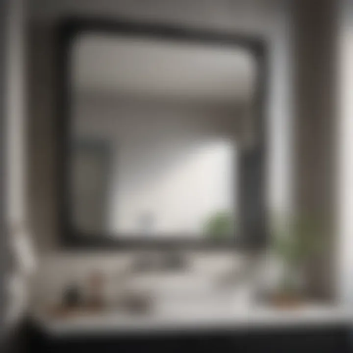 Enhancing Natural Light Black metal framed mirror enhancing natural light in bathroom