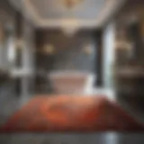 Luxurious bling bathroom rug enhancing modern aesthetic