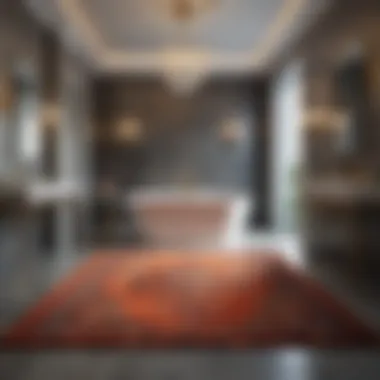 Luxurious bling bathroom rug enhancing modern aesthetic