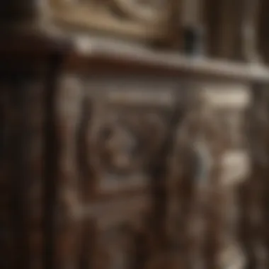 Close-up of decorative elements in bedroom furniture