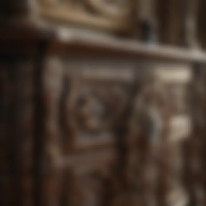 Close-up of decorative elements in bedroom furniture