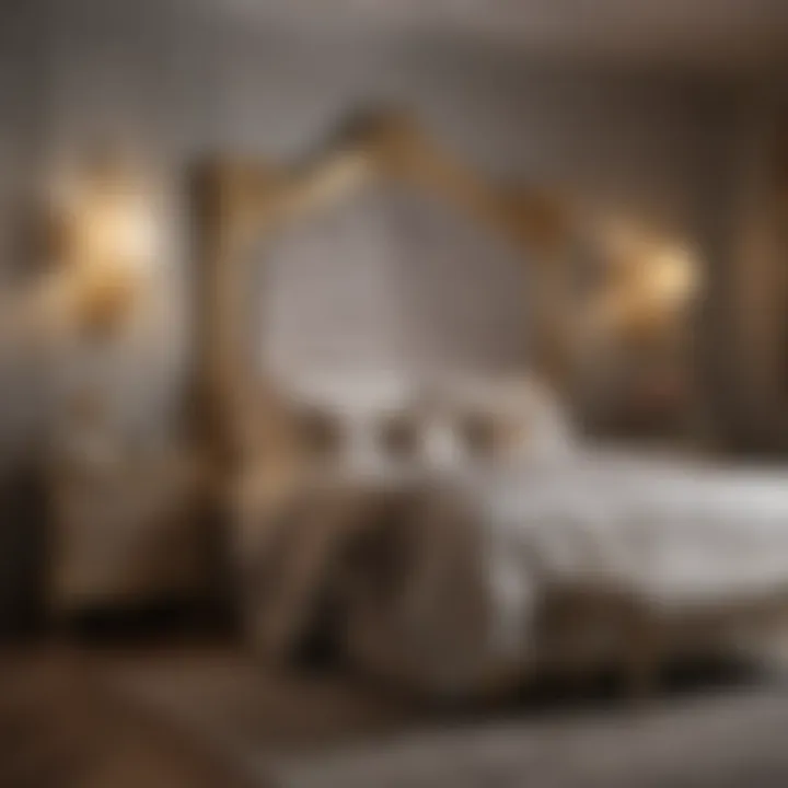 Luxurious bedroom with blinged out furniture