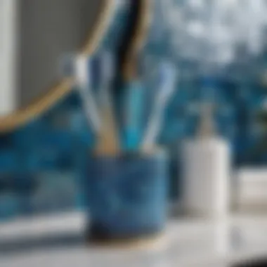 Blue Mosaic Toothbrush Holder