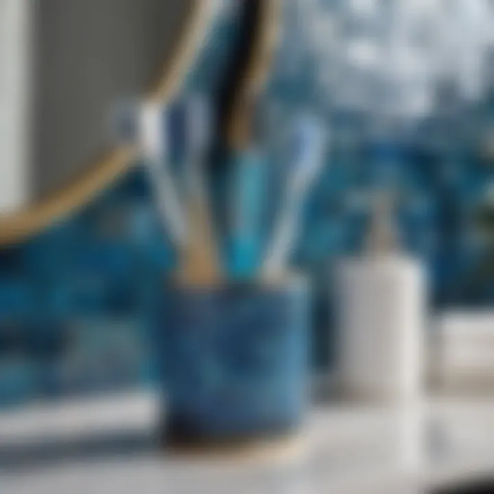 Blue Mosaic Toothbrush Holder