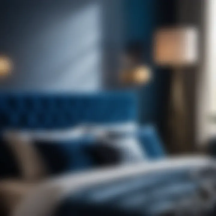 Elegance in Blue Velvet Pillow Bedroom Decor Blue Velvet Pillow Bedroom Decor