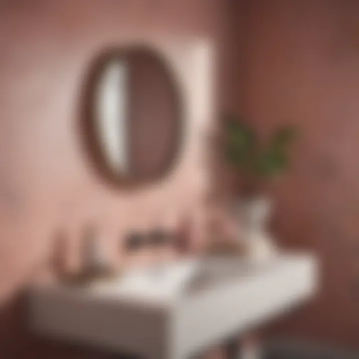 Blush Accessories Complementing a Modern Bathroom Blush accessories complementing a modern bathroom