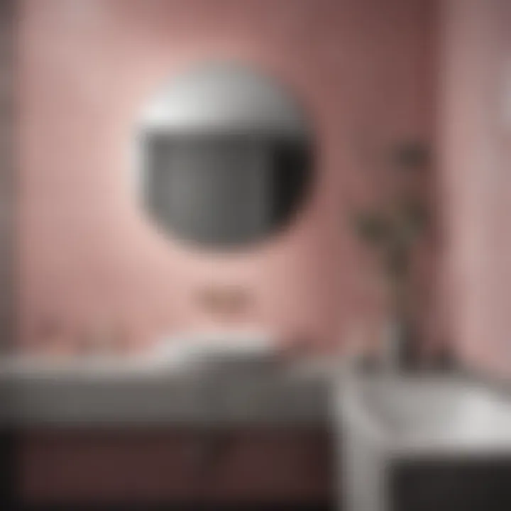 Modern Bathroom with Grey Tiles and Blush Pink Elements