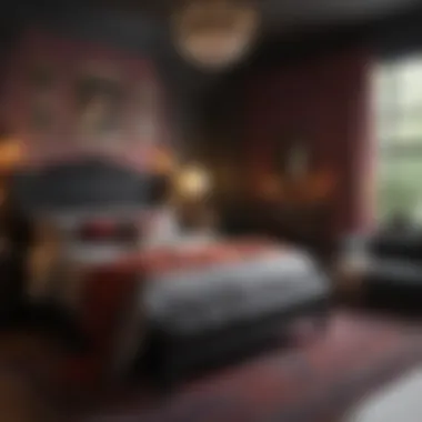 Eclectic Charm in Boho Bedroom Setting Bohemian Inspired Black Furniture Decor