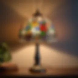 Boho table lamp with intricate floral pattern