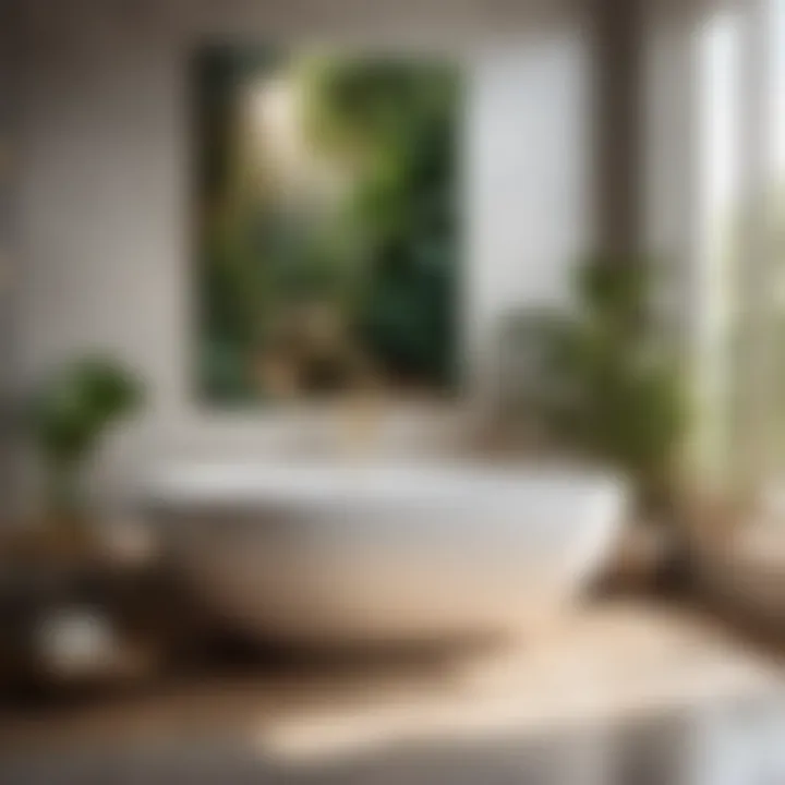 Botanical art in bathroom