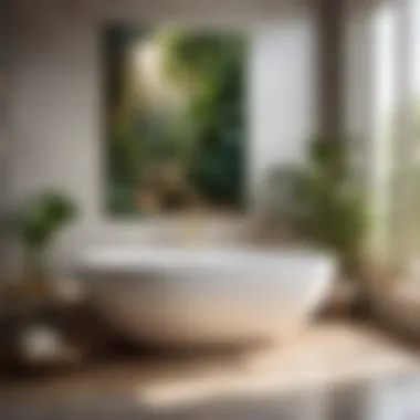 Nature's Oasis Botanical art in bathroom