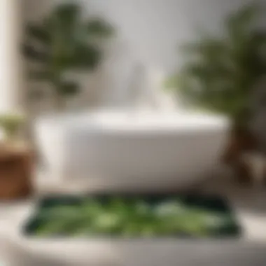 Eco-Friendly Home Decor Botanical bath mat in a modern bathroom setting
