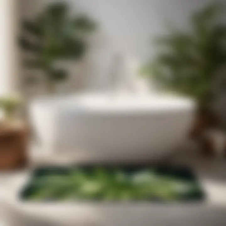 Eco-Friendly Home Decor Botanical bath mat in a modern bathroom setting