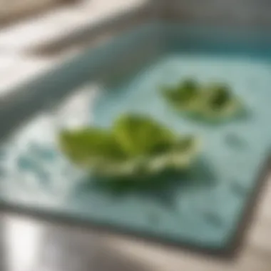 Refreshing Hydration Botanical bath mat with water droplets