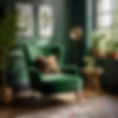 Chic Botanical Green Chair Adding Bohemian Flair to Bedroom Decor Botanical Green Chair in Bohemian Bedroom