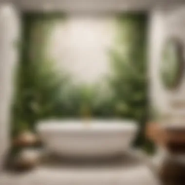 Botanical Theme Stick-on Bath Tile Display