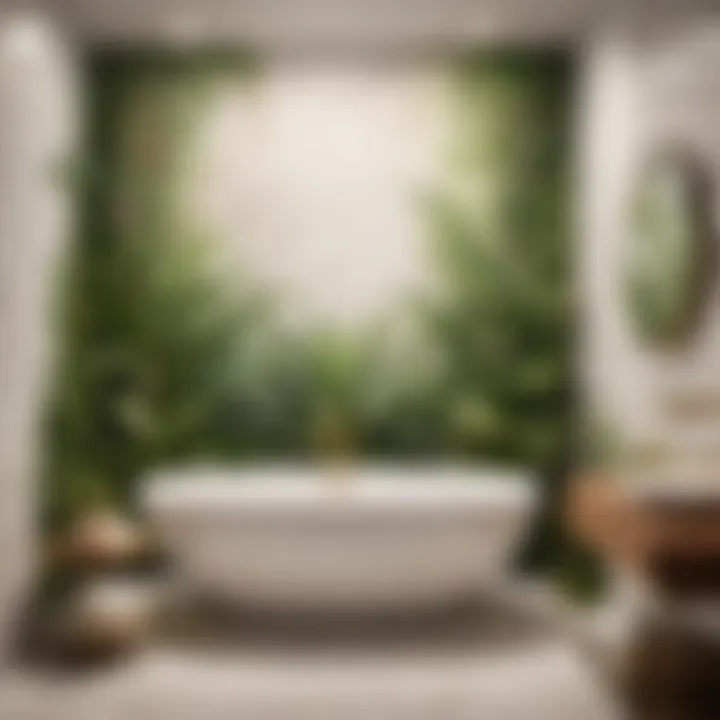 Botanical Theme Stick-on Bath Tile Display