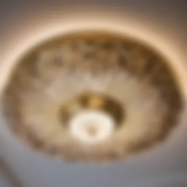 Brass Floral Motif Ceiling Light Fixture