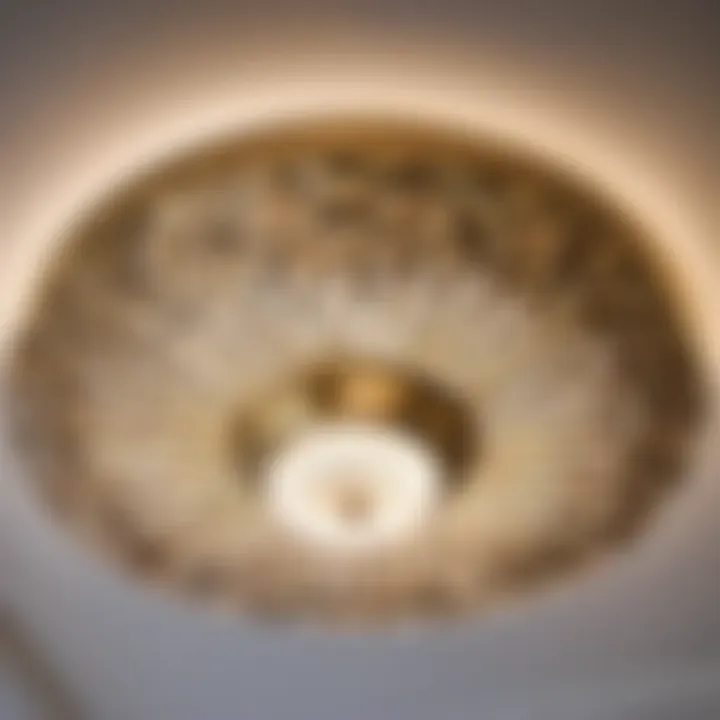 Brass Floral Motif Ceiling Light Fixture