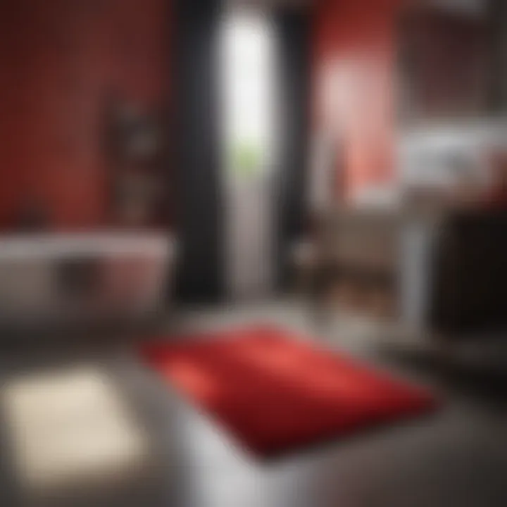 Visual Guide to Maintaining Bright Red Bathroom Rugs Maintenance tips for bathroom rugs displayed visually