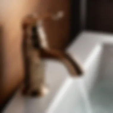 Bronze Bathroom Faucet with Unique Curved Handle