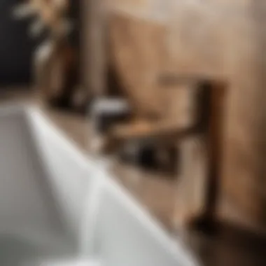 Bronze Faucet in a Modern Bathroom Bronze Bathtub Faucet in a Modern Bathroom Setting