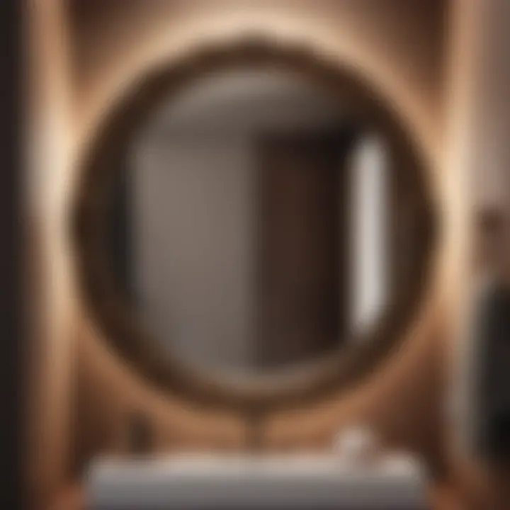 Depth in Small Spaces Bronze framed mirror adding depth to small bathroom