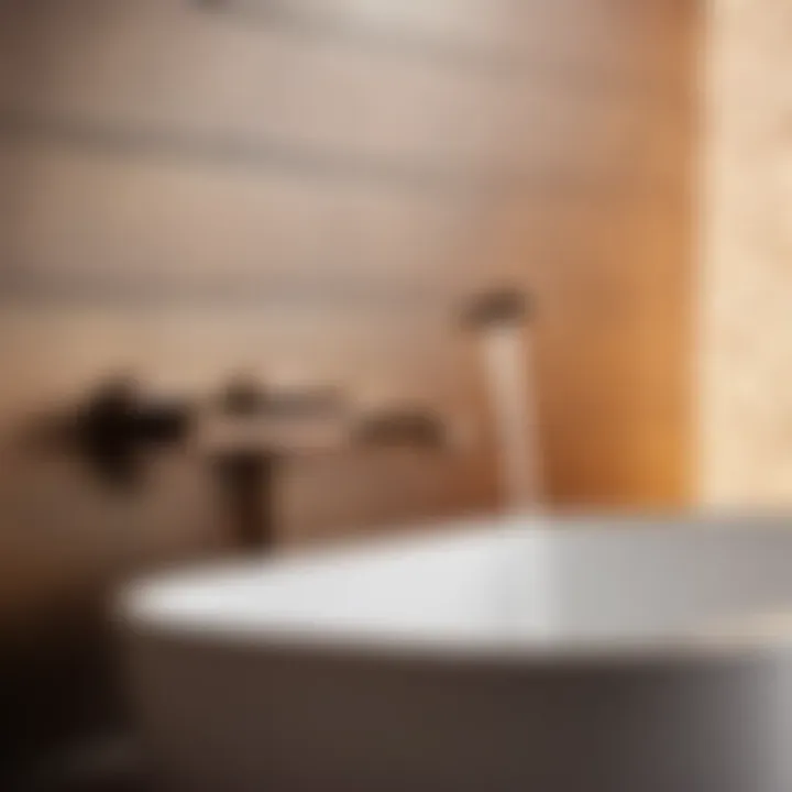 Enhancing Ambiance with Bronze Wall Mount Faucet Bronze wall mount faucet enhancing the ambiance of a stylish bathroom
