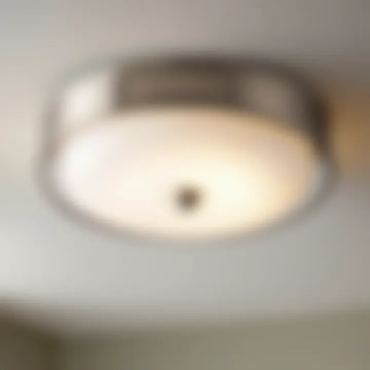 Brushed nickel ceiling flush mount light for bathroom