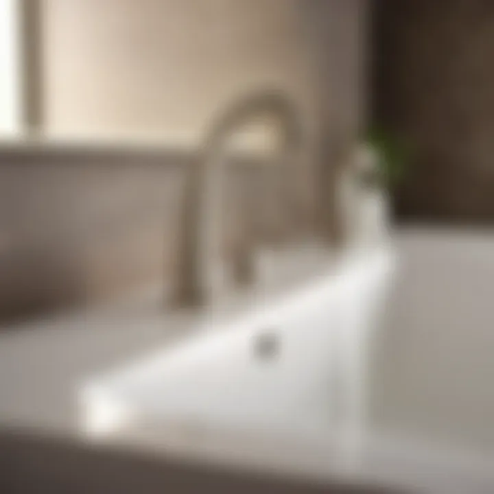 Brushed Nickel Faucet in Modern Bathroom