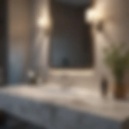 Elegant bathroom countertop made from quartz with a sleek design