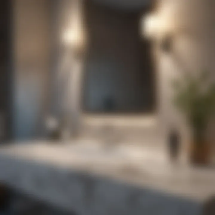 Elegant bathroom countertop made from quartz with a sleek design