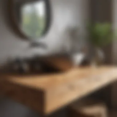 Wooden Countertops Adding Warmth to Bathroom Spaces Charming wooden bathroom countertop integrated with modern fixtures