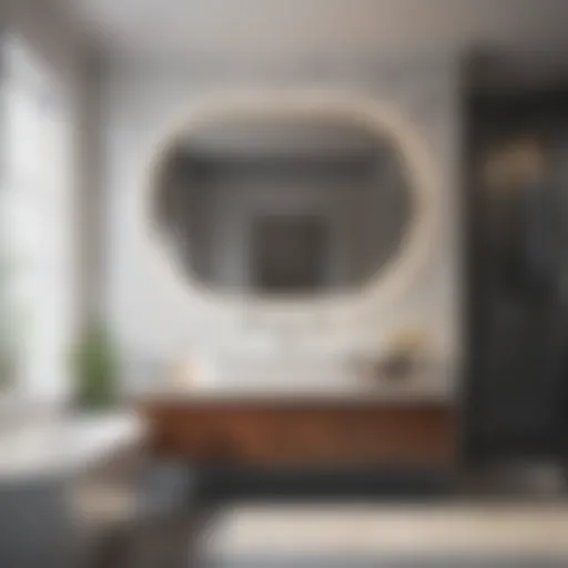 Modern bathroom design with marble accents