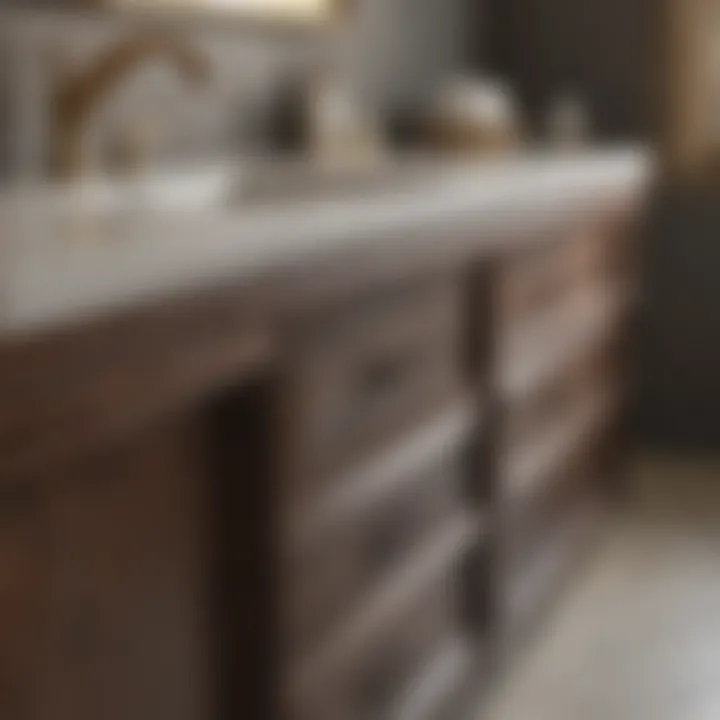 Quality Materials for Durability Close-up of high-quality materials used in a vanity cabinet